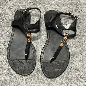Excellent condition Coach signature black sandals